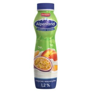 Յոգուրտ ըմպելի Alpenland  դեղձի և մարակուաի համով  1,2%  290գ