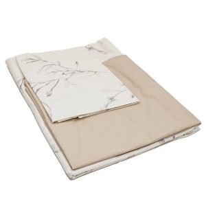 Սպիտակեղեն սատինից բաց շականակագույն (բեժ) երկտեղանի