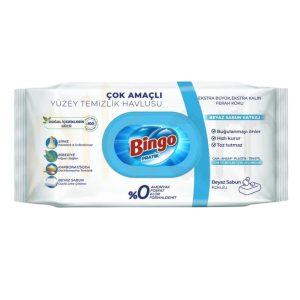 Անձեռոցիկ խոնավ Bingo Surface Towel White մակերևույթային 96հ