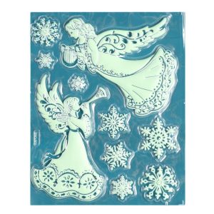 Պիտակներ 3D լուսարձակող Սուրբ Ծննդյան եղևնու և զարդերի տեսքով