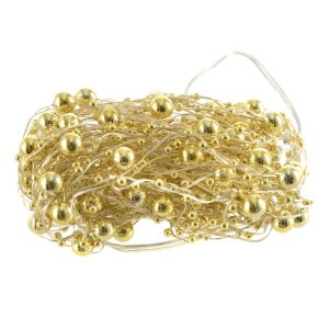 Վարագույրի լույսեր ոսկեգույն ուլունքներով