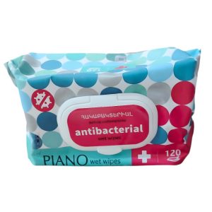 Անձեռոցիկ խոնավ Piano հակաբակտերիալ 120հատ
